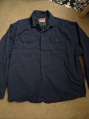 Wrangler Navy Blue Men's Button-Up Jacket